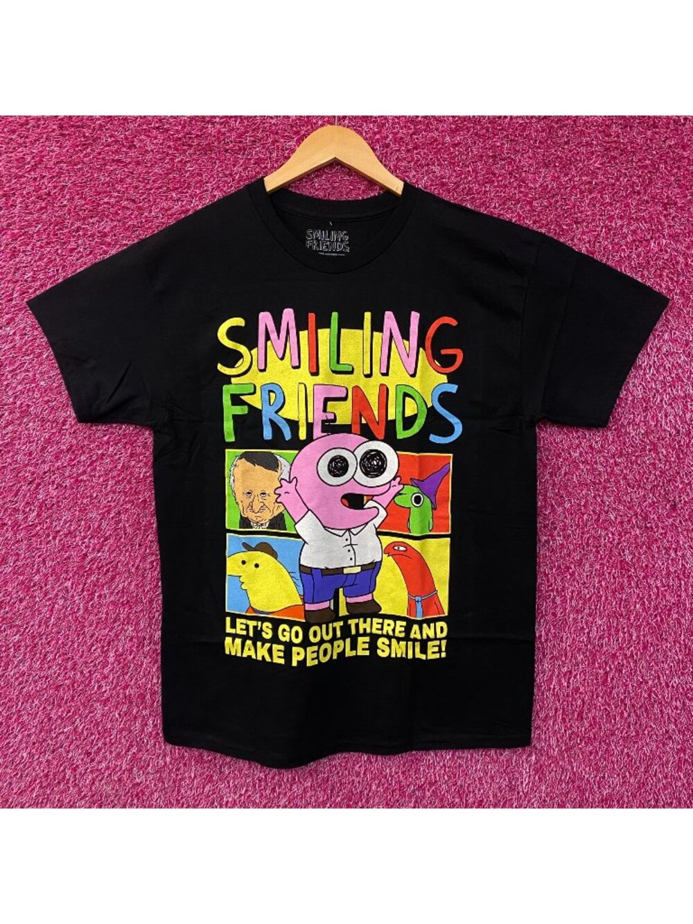 Smiling Friends Make People Smile Graphic T-Shirt Large